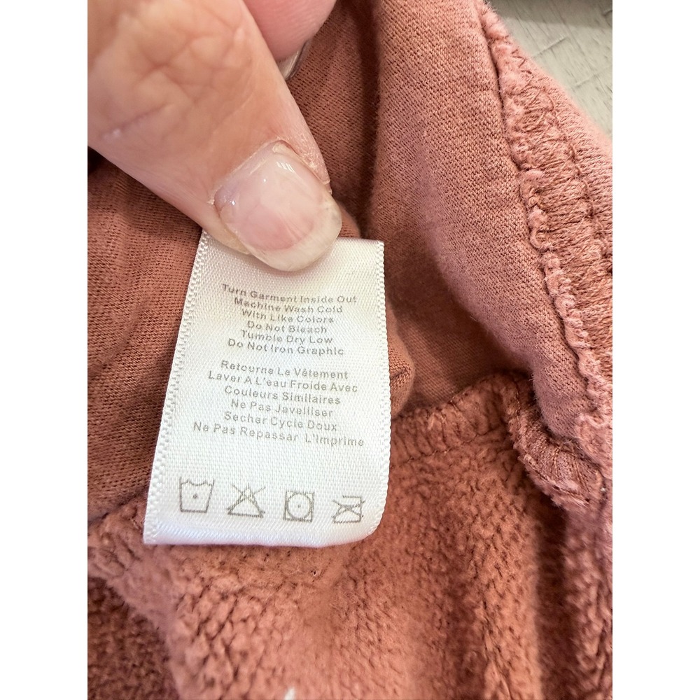 A- 069- Spiritual Gangster Women Terracotta Cotton Fleece Quarter Zip Pullover - Picture 7 of 9